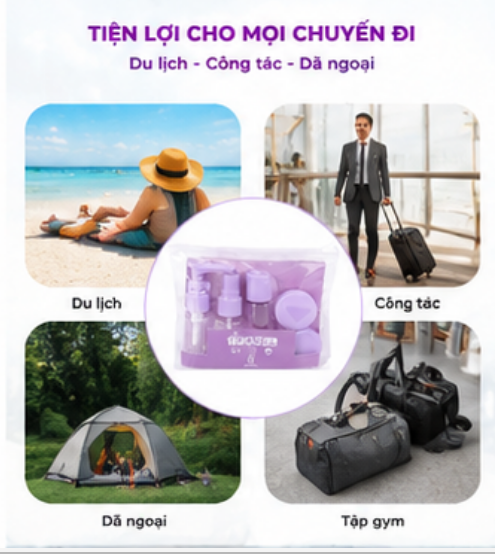  Bộ 5 Chai Lọ Chiết Mỹ Phẩm Du Lịch 