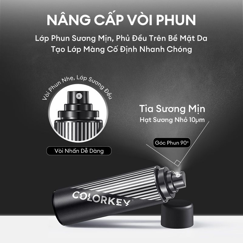  Xịt Khóa Nền Colorkey Airy Soft Matte Makeup Setting Spray (Đen) 