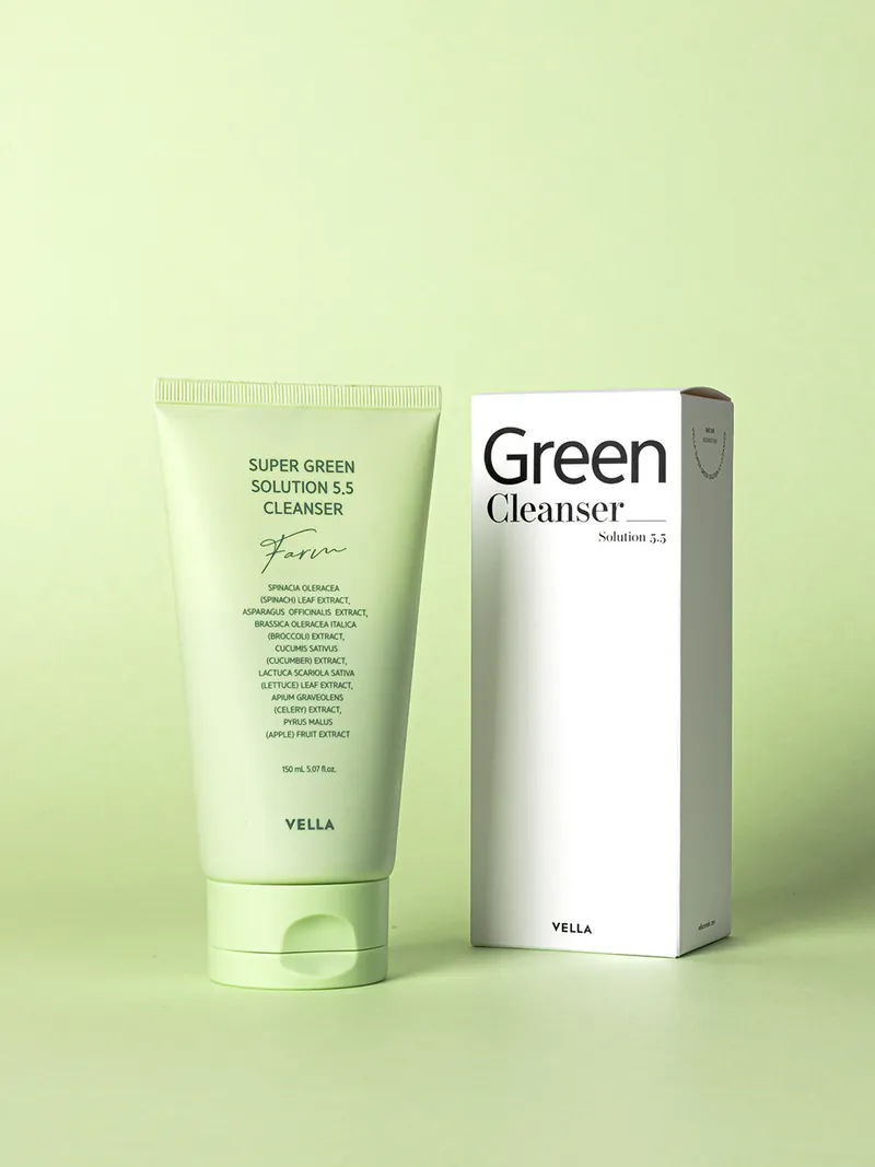  Sữa Rửa Mặt Dịu Nhẹ Vella Super Green Solution 5.5 Cleanser 150ml 