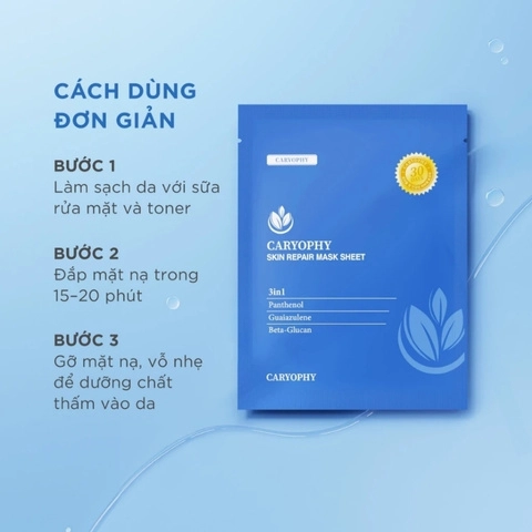  (XANH DƯƠNG) Mặt Nạ Giấy Phục Hồi Da Caryophy Skin Repair Mask Sheet 25g 