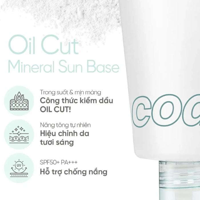  Kem Lót Kiềm Dầu Code Glokolor Oil Cut Mineral Sun Base SPF50+ PA+++ 35ml 