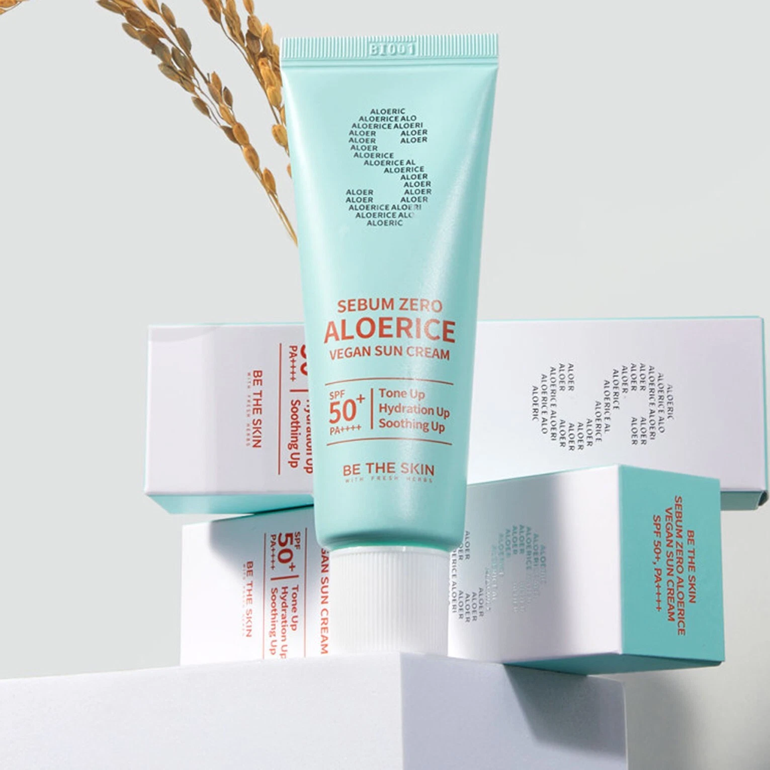  Kem Chống Nắng Thuần Chay Be The Skin Sebum Zero Aloerice Vegan Suncream SPF50+ PA++++ 50ml 