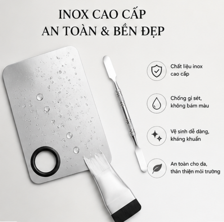  (SET 3 MÓN KHAY+THANH TRỘN+CỌ DÀN NỀN) Bộ Dụng Cụ Hỗ Trợ Trang Điểm Chuyên Nghiệp 