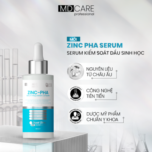  Tinh Chất Kiểm Soát Dầu Sinh Học MD CARE Zinc-PHA Sebum Regulation Complex Serum 30ml 