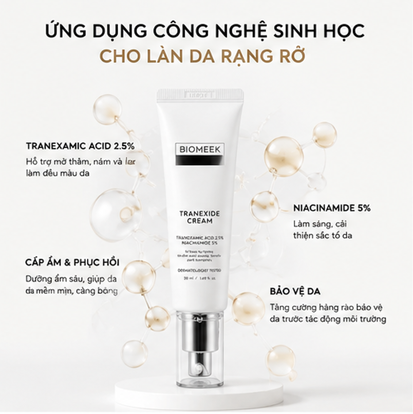 Kem Dưỡng Sinh Học Biomeek Sáng Da Mờ Thâm Biomeek Tranexide Cream 50ml 