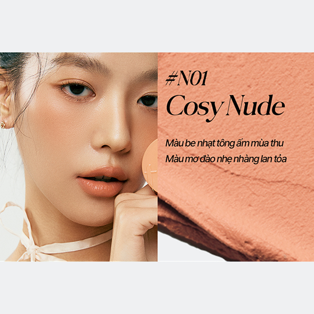 (TẶNG KÈM CỌ+MÚT NGÓN TAY) Phấn má hồng Tfit Fluffy Velvet Cushion Blush 4g 