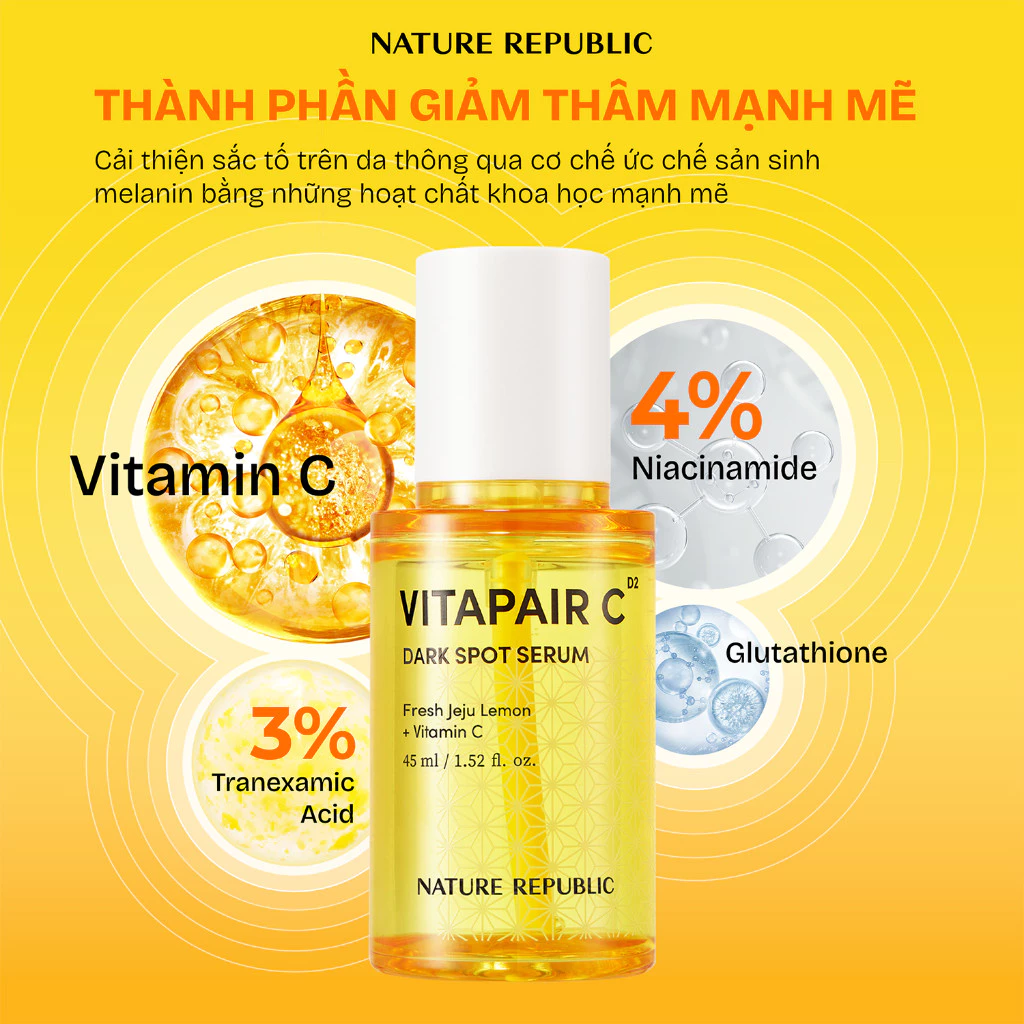  Tinh Chất Dưỡng Trắng Mờ Thâm Nám Nature Republic Vitapair C Dark Spot Serum 45ml 