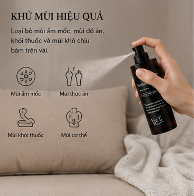  Xịt Thơm Quần Áo Hetras Textile Perfume England Cotton 80ml 