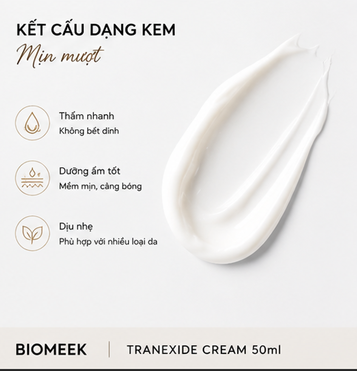  Kem Dưỡng Sinh Học Biomeek Sáng Da Mờ Thâm Biomeek Tranexide Cream 50ml 