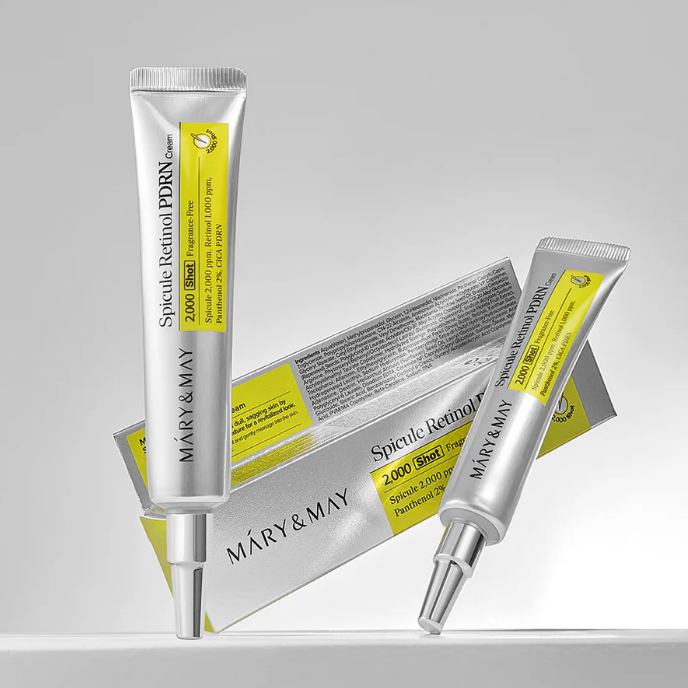  (VÀNG) Kem Dưỡng Vi Kim Mary&May 2000 Shot Spicule Retinol PDRN Cream 15g 