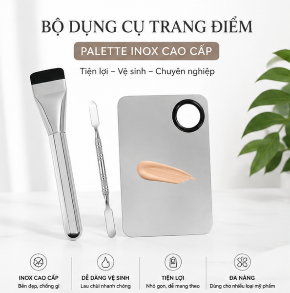  (SET 3 MÓN KHAY+THANH TRỘN+CỌ DÀN NỀN) Bộ Dụng Cụ Hỗ Trợ Trang Điểm Chuyên Nghiệp 
