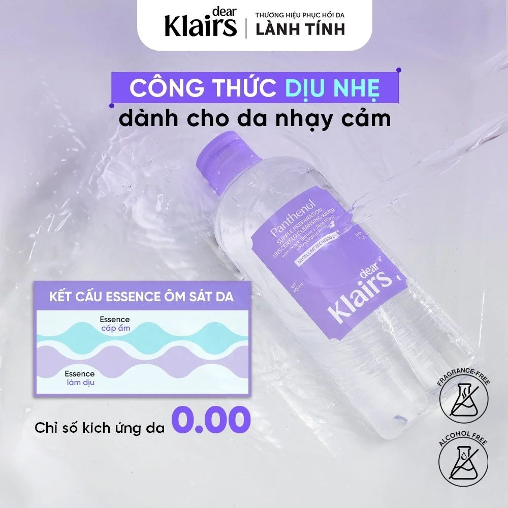  Nước Tẩy Trang Klairs Supple Preparation Unscented Cleansing Water 400ml 
