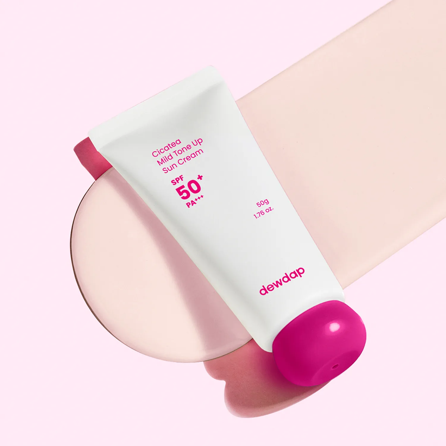  (HỒNG) Kem Chống Nắng Nâng Tone Trắng Hồng Cho Da Nhạy Cảm Dewdap Cicatea Mild Tone Up Sun Cream SPF50+ PA+++ 50g 