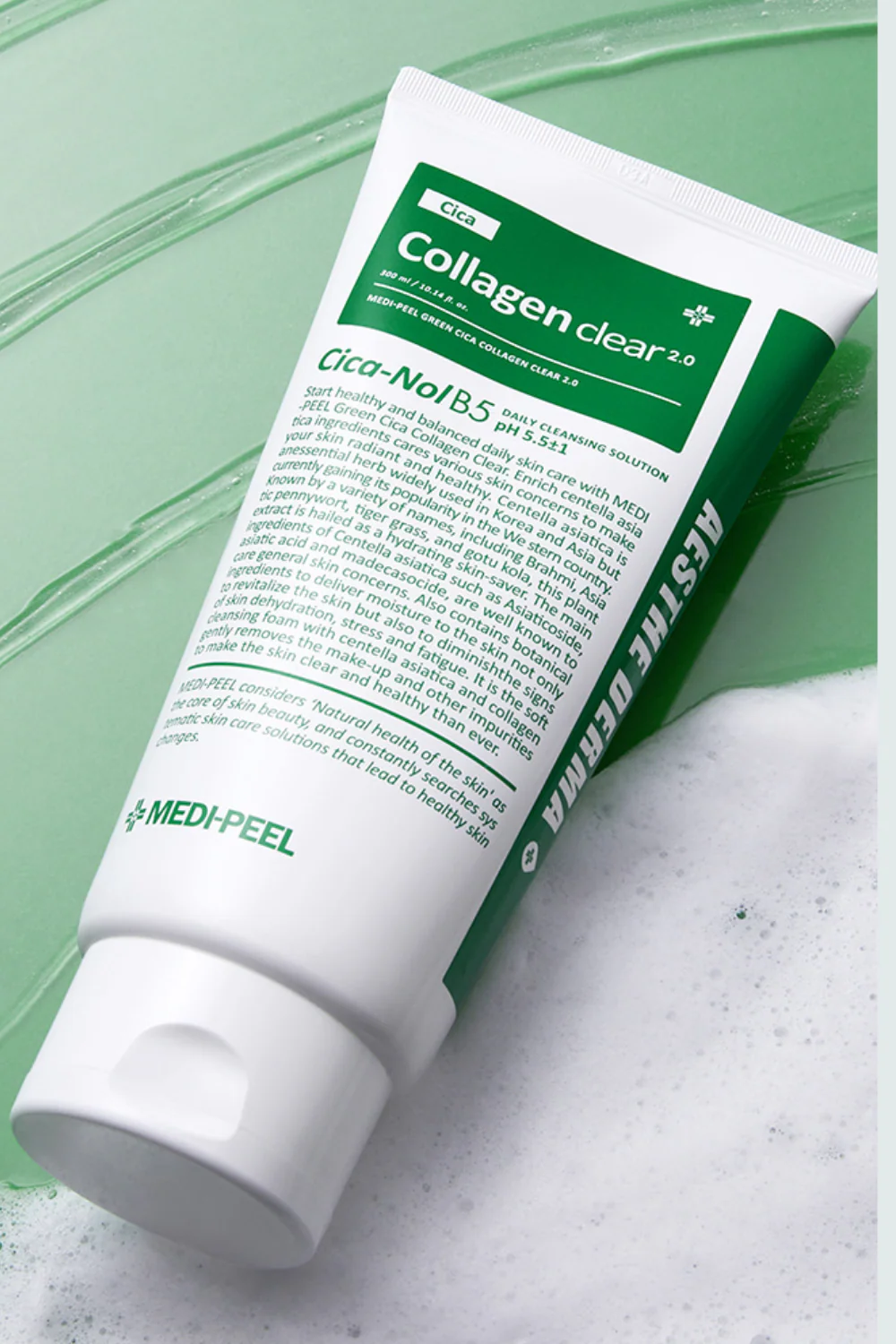  (XANH LÁ) Sữa Rửa Mặt Medi Peel Green Cica Collagen Clear Gel Cleanser 2.0 