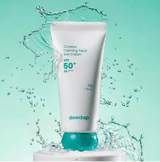  (XANH) Kem Chống Nắng Dưỡng Ẩm, Làm Dịu Da Mụn Nhạy Cảm Dewdap Cicatea Calming Aqua Sun Cream SPF50+ PA++++ 50g 