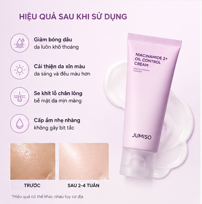 Kem Dưỡng Ẩm, Cải Thiện Da Xỉn Màu Jumiso Niacinamide 2+ Oil Control Cream 80ml 