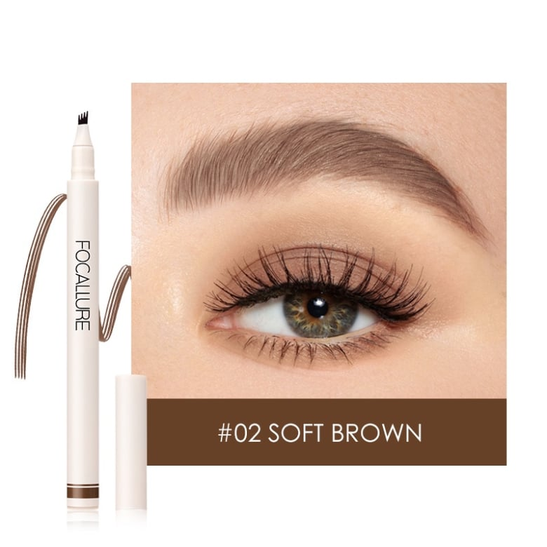  Bút Chì Phẩy Sợi Chân Mày Focallure Fluff Tinted Brow Ink Pen #FA161_02-SOFT BROWN 