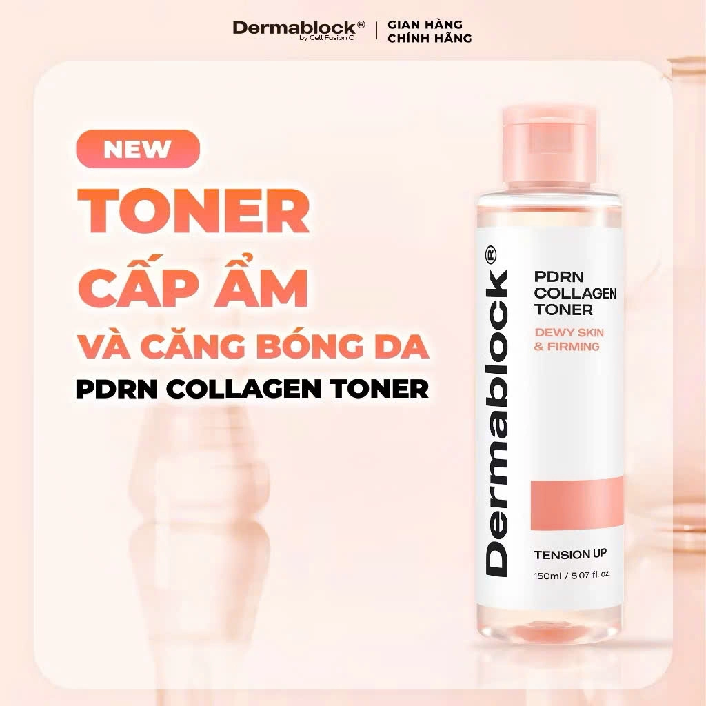  Nước Hoa Hồng Cấp Ẩm, Căng Bóng Da Dermablock PDRN Collagen Toner 150ml 
