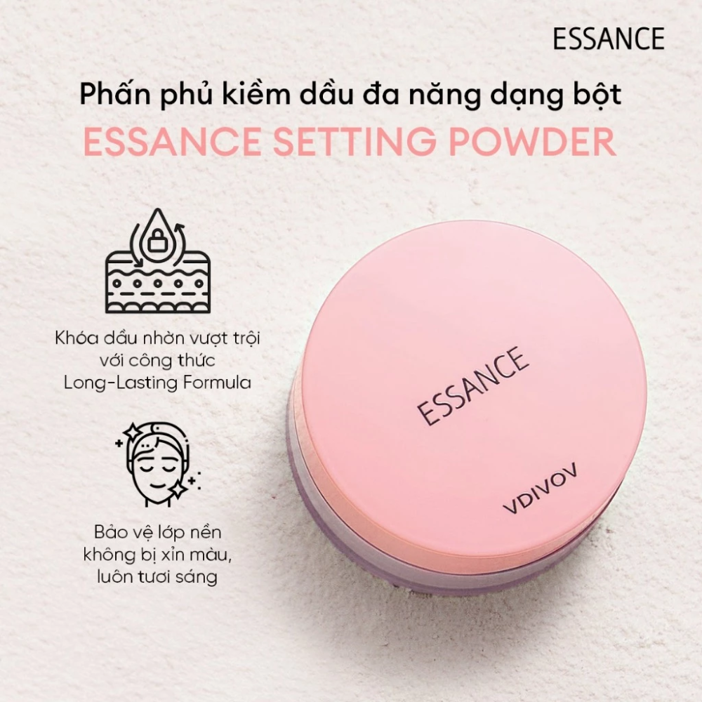 Phấn Phủ Bột Kiềm Dầu VDIVOV Essance Setting Powder 7g 