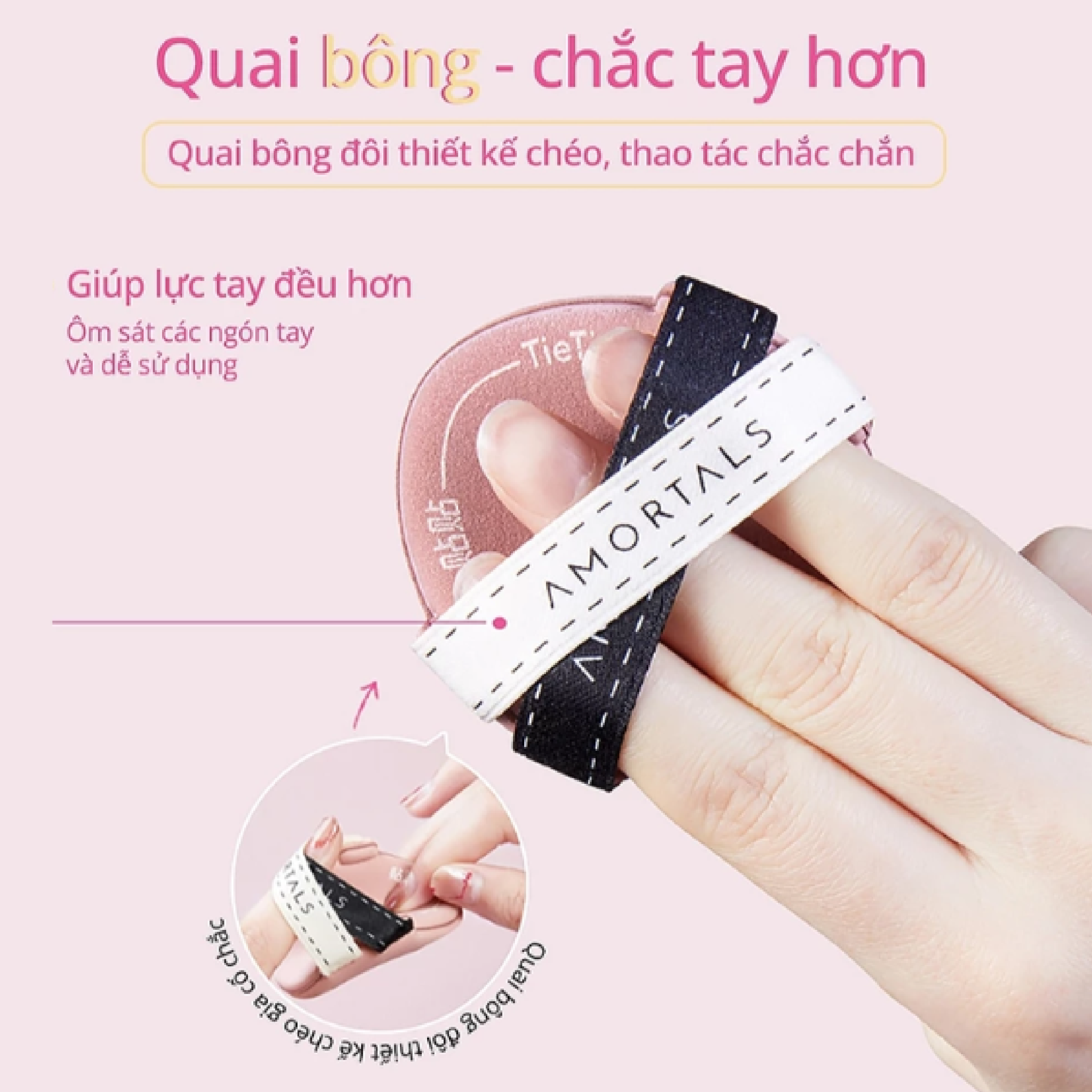  SET 3 Bông Mút Tán Kem Nền Dạng Lỏng Amortals TieTie Powder Puff Set 
