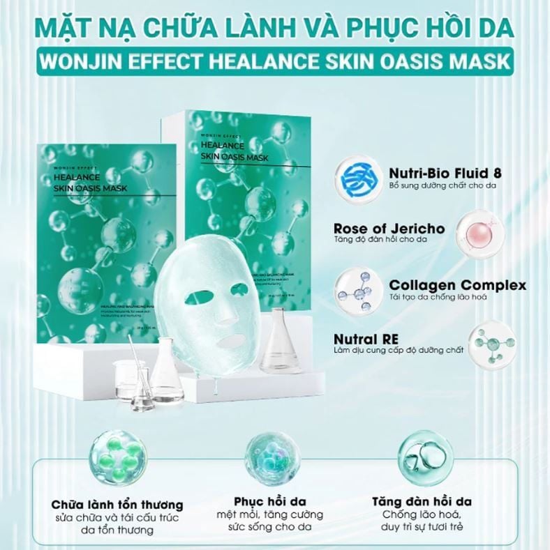  (Mẫu mới) Mặt Nạ Giấy Dưỡng Da WonJin Effect Healing And Balancing Mask 30g (1 miếng) 