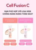  Kem chống nắng nâng tone, cấp ẩm Cell Fusion C Aqua Tone Up Sunscreen 100 SPF50+ PA++++ (Hồng mới) 