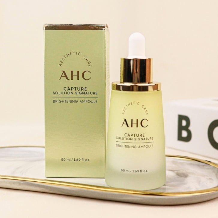  Tinh Chất Dưỡng Trắng Da, Căng Bóng Mịn AHC Capture Solution Signature Brightening Ampoule 50mL (Vàng) 