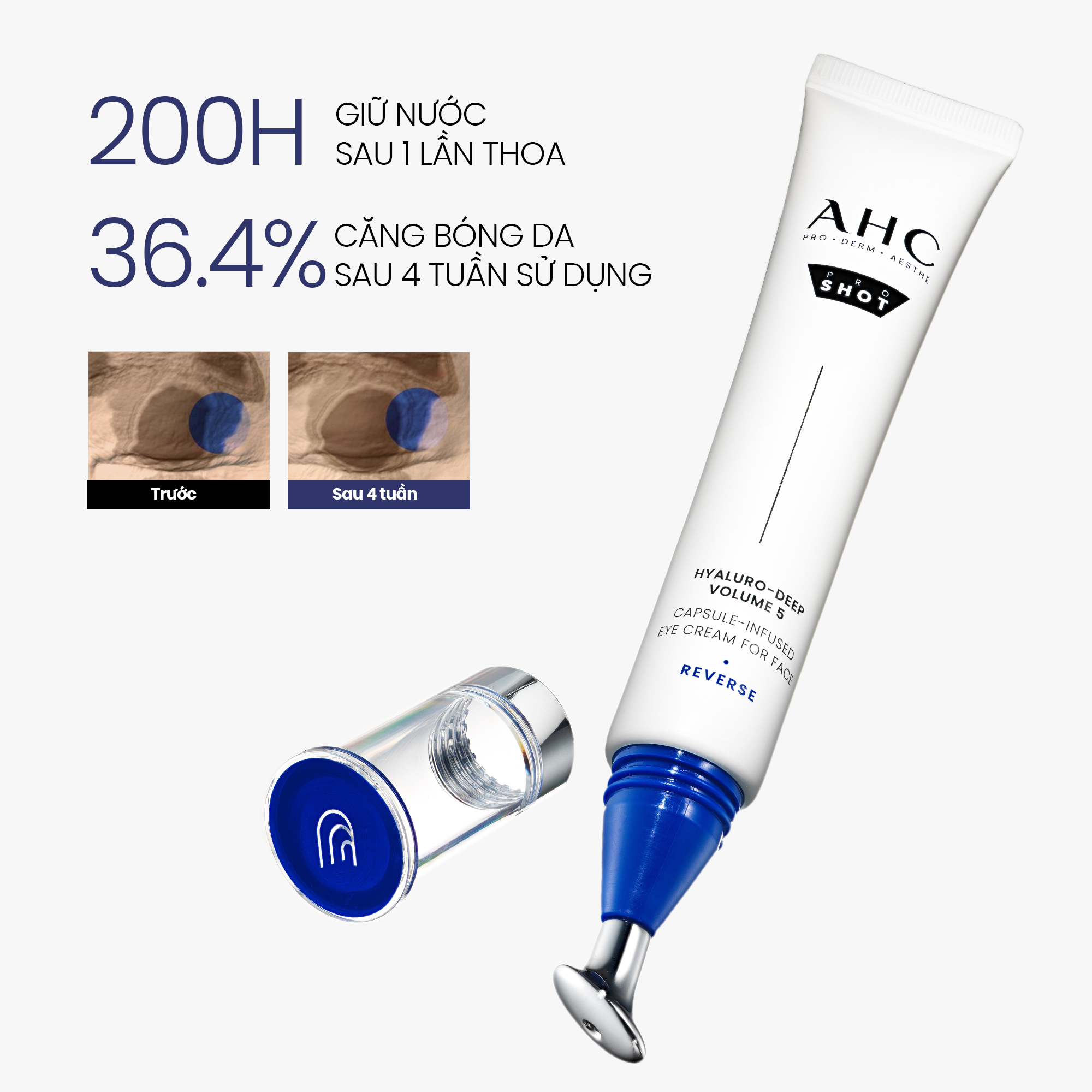  (Mẫu mới) Kem Dưỡng Mắt Nâng Cơ AHC Capsule Infused Eye Cream For Face 30ml 