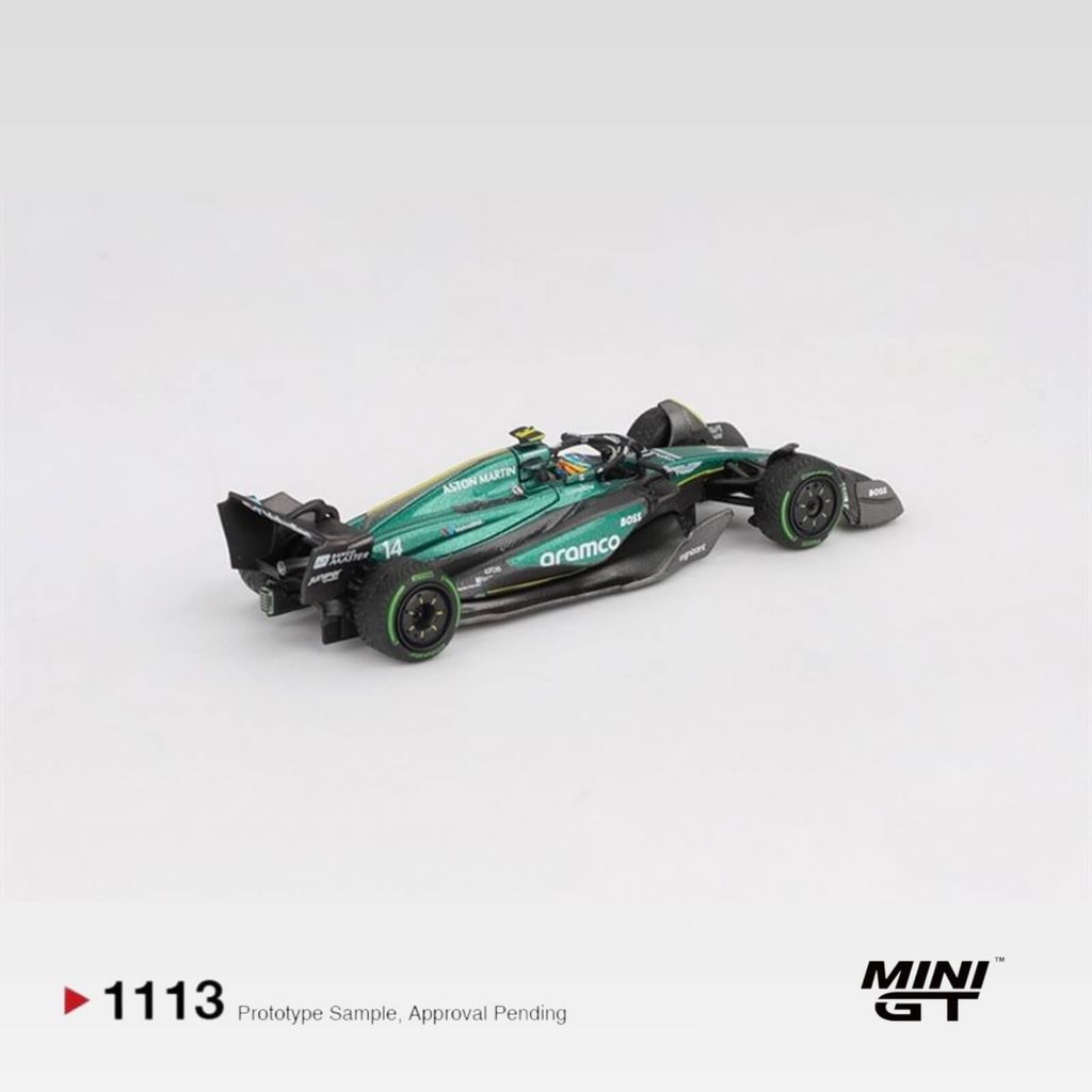 Mô hình xe Aston Martin AMR24 #14 Fernando Alonso 2024 F1 2024 Canadian GP 1:64 MiniGT