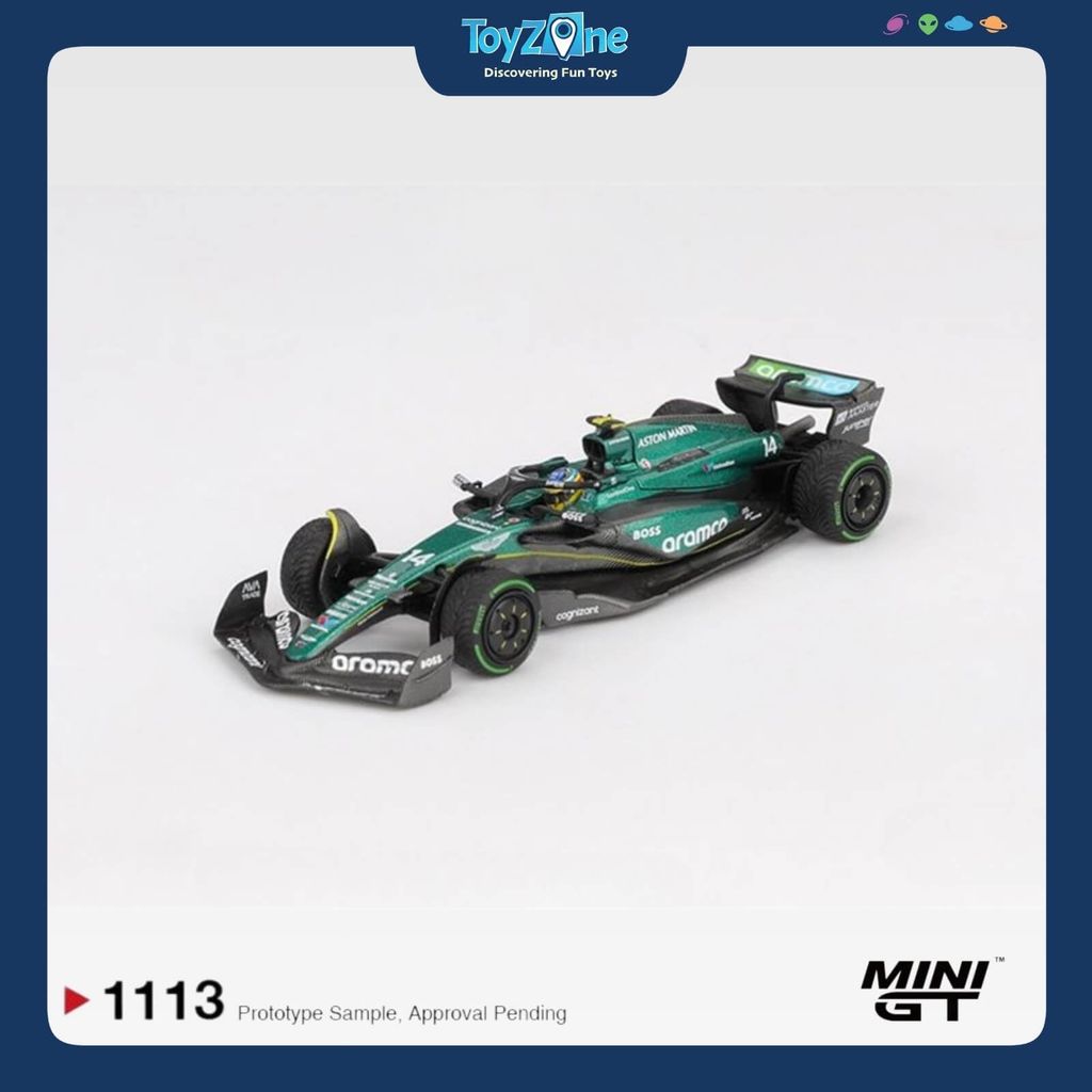 Mô hình xe Aston Martin AMR24 #14 Fernando Alonso 2024 F1 2024 Canadian GP 1:64 MiniGT