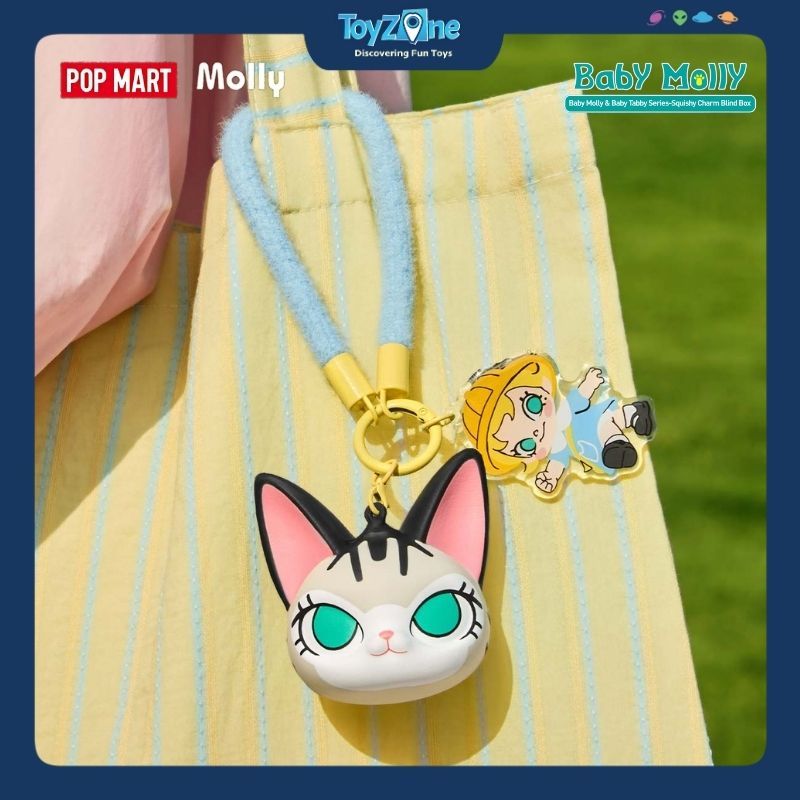 Mô hình móc khóa Blind box Baby Molly And Baby Tabby Series Squishy Charm POP MART