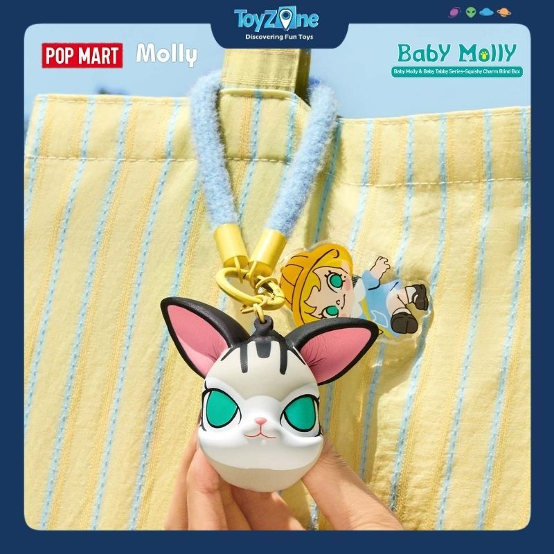 Mô hình móc khóa Blind box Baby Molly And Baby Tabby Series Squishy Charm POP MART