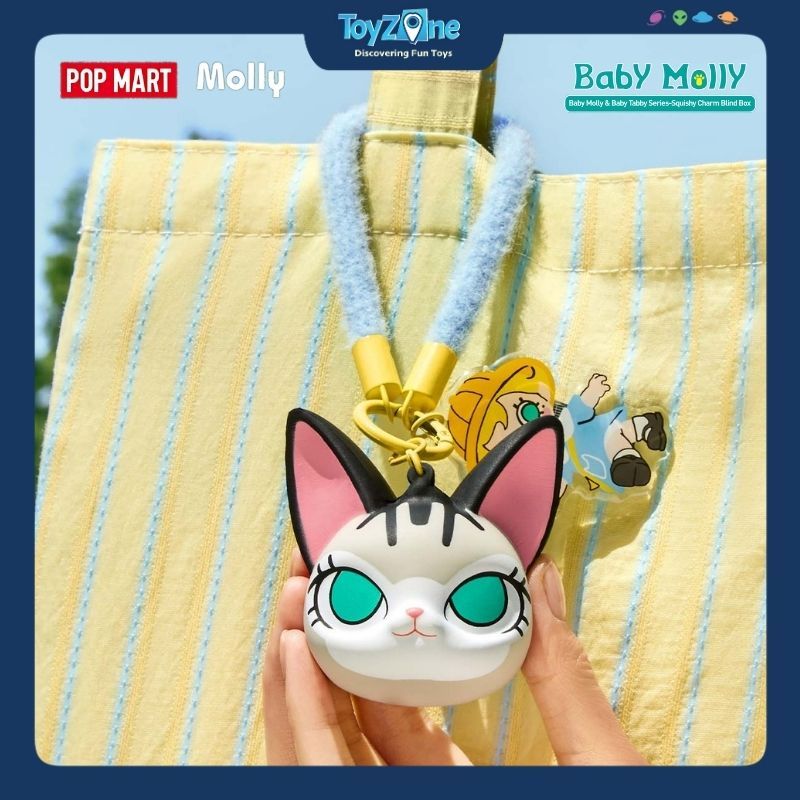 Mô hình móc khóa Blind box Baby Molly And Baby Tabby Series Squishy Charm POP MART