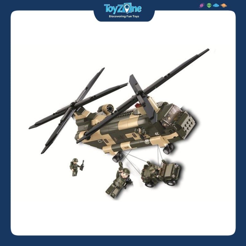 Bộ đồ chơi lắp ráp mô hình Trực Thăng Chiến Đấu SLUBAN