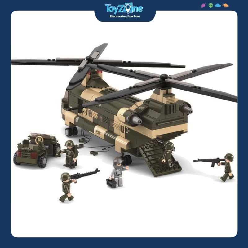 Bộ đồ chơi lắp ráp mô hình Trực Thăng Chiến Đấu SLUBAN