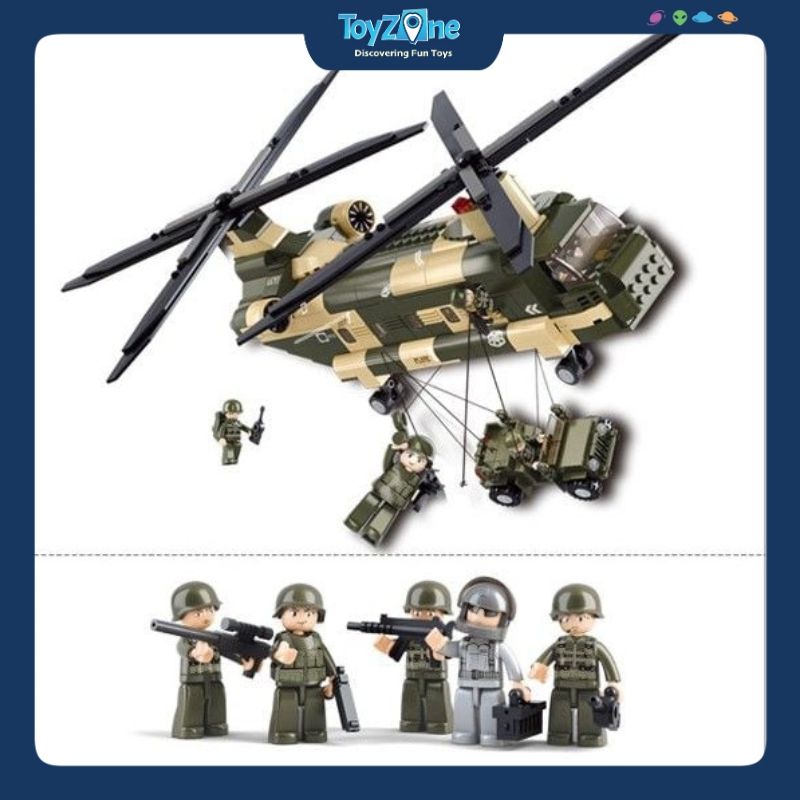 Bộ đồ chơi lắp ráp mô hình Trực Thăng Chiến Đấu SLUBAN