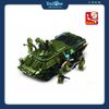 Bộ Đồ Chơi Lắp Ráp Mô Hình Xe Chiến Đấu Bọc Thép BTR-80AS 2in1 1:35 SLUBAN