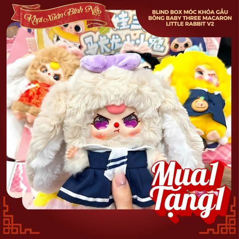 Mô hình Blind box Móc khóa Gấu bông Baby Three Macaron Little Rabbit V2 CUREPLANETA