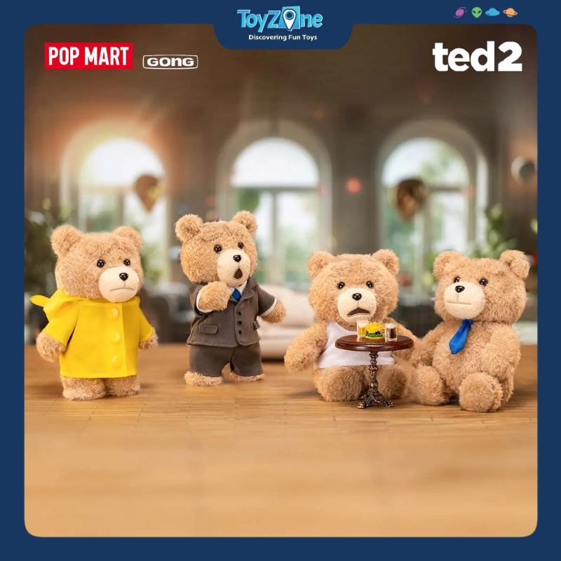 Mô hình Blind box Móc khoá Gấu bông Ted 2 Teddy Bear Action Plush Pendant POP MART