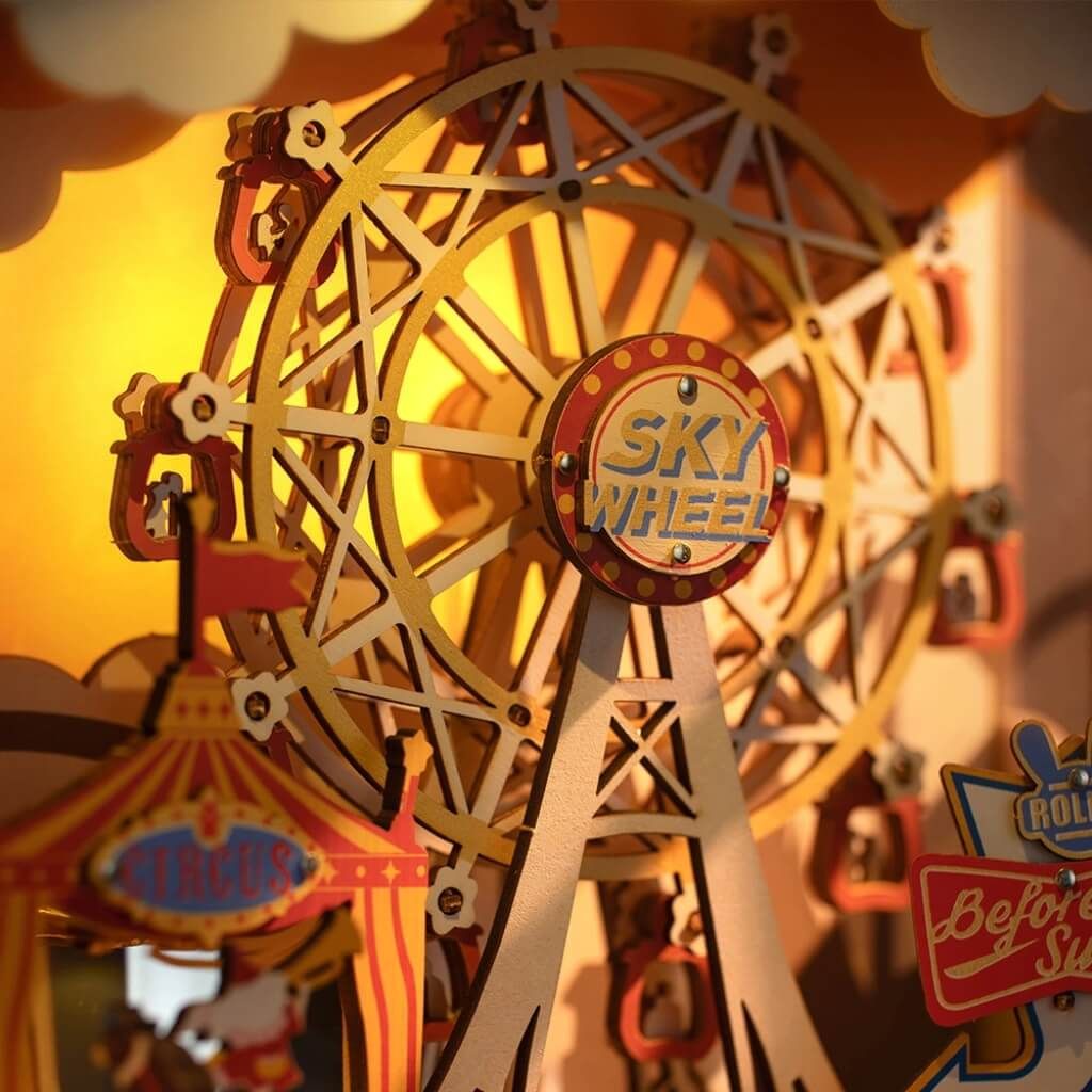 Mô hình gỗ lắp ráp 3D Retro Tivi Lễ Hội Hoàng Hôn Rolife Sunset Carnival AMT01 ROBOTIME