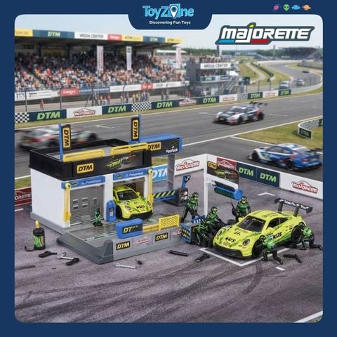 Đồ chơi mô hình DTM Pit Stop Playset + Porsche 911 GT3 R KÜS #91 MAJORETTE