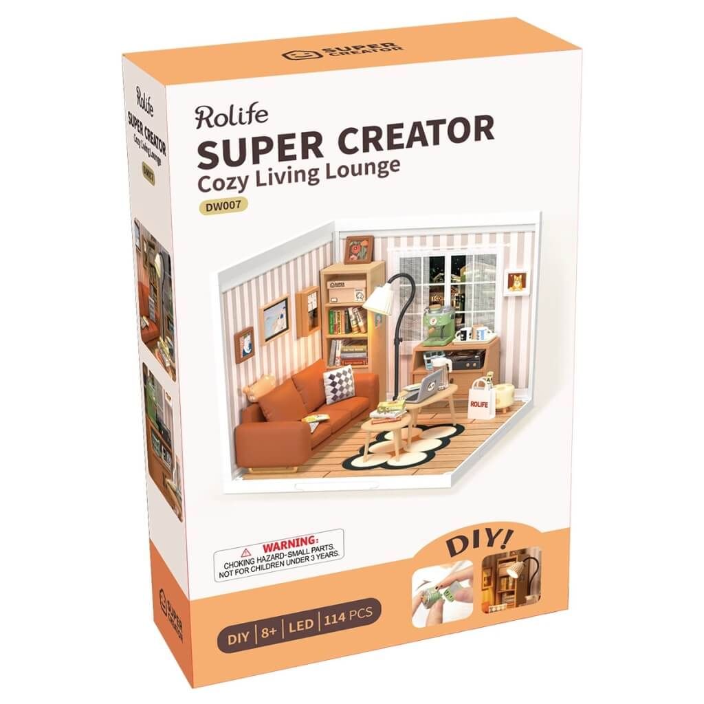 Mô hình lắp ráp nhà nhựa DIY Phòng Khách Ấm Áp Rolife Super Creator Cozy Living Lounge DW007 ROBOTIME