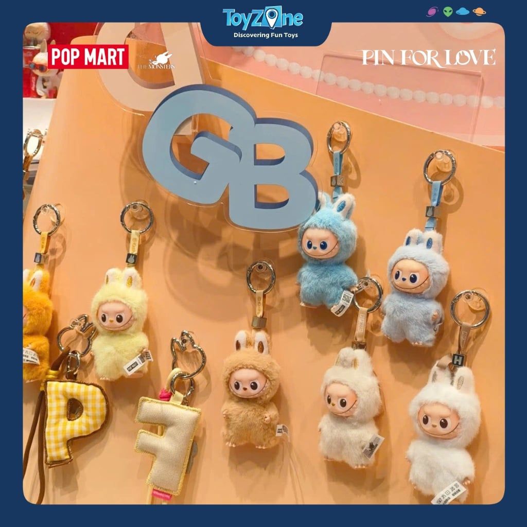 Mô hình Blind box Móc khóa Gấu bông Labubu The Monsters Pin For Love ( A - M ) Series Vinyl Plush Pendant POP MART