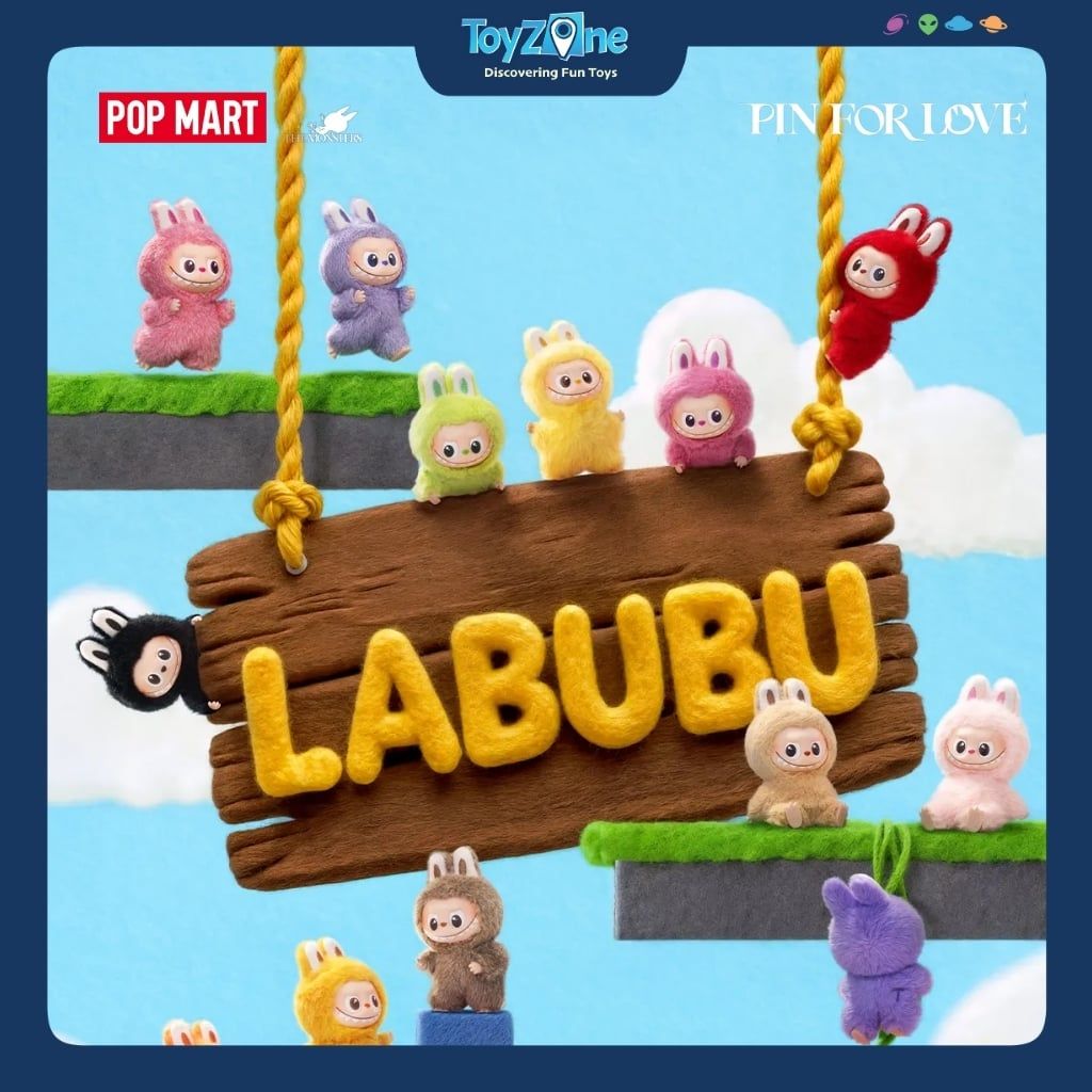 Mô hình Blind box Móc khóa Gấu bông Labubu The Monsters Pin For Love ( A - M ) Series Vinyl Plush Pendant POP MART