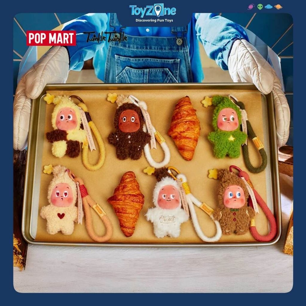 Đồ chơi Blind box Móc khoá Gấu bông Twinkle Twinkle Savor the Moment Series-Fresh-Baked Mini Cookies POP MART