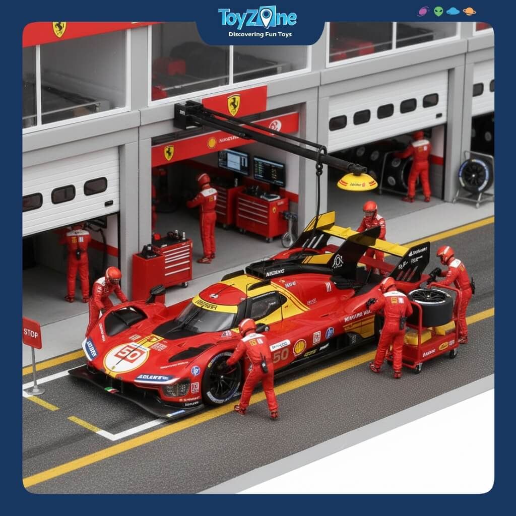 Mô hình xe Ferrari Racing 499P Le Mans Hypercar 2024 Chamion 1:24 BBURAGO