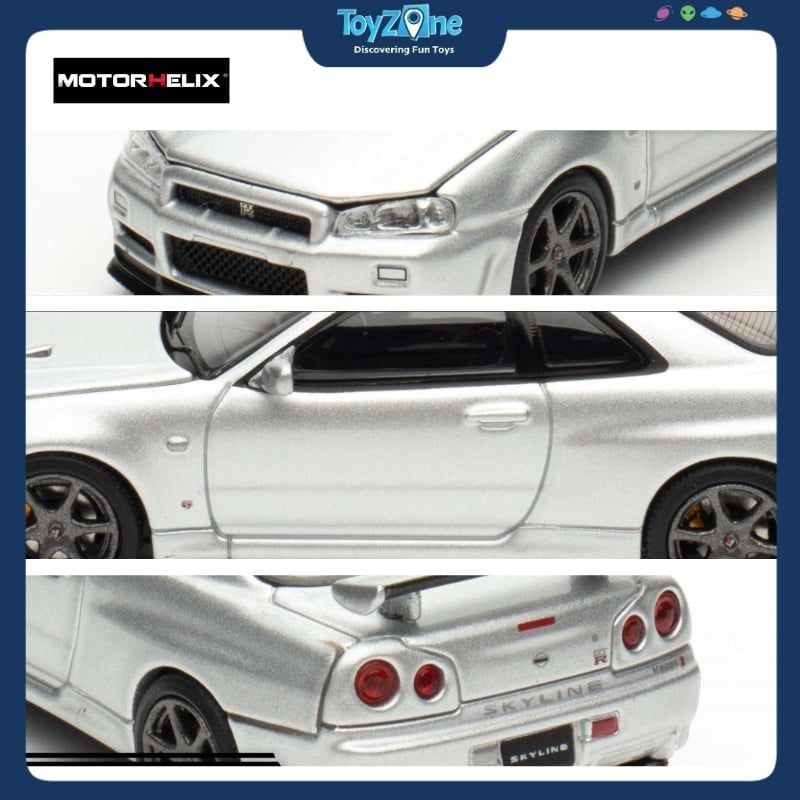  Mô hình xe Nissan Skyline GT-R R34 V-Spec II 1:64 MOTORHELIX 