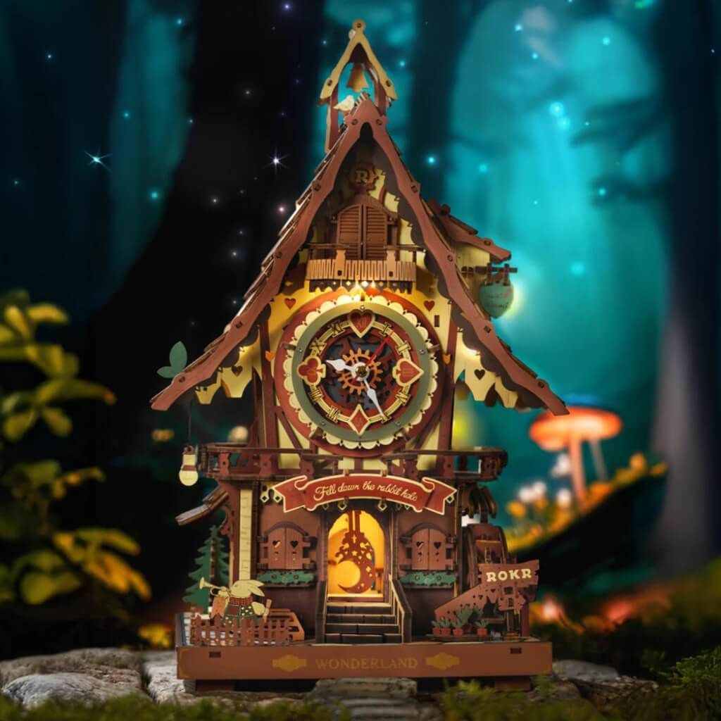 Mô hình gỗ lắp ráp 3D Đồng Hồ Cúc Cu ROKR Cuckoo Clock LC901C ROBOTIME