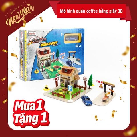 Đồ chơi lắp ráp mô hình quán coffee bằng giấy 3D - Maisto