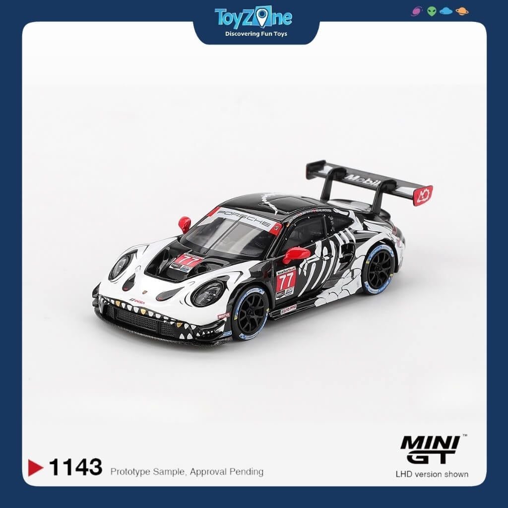 Mô hình xe Porsche 911 GT3 R #77 AO Racing 2025 IMSA Petit Le Mans 1:64 MiniGT